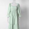 Ruffle Square Neck Puff Sleeve Beach Party Dress - Image 4