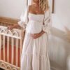 Ruffle Square Neck Puff Sleeve Beach Party Dress - Image 6