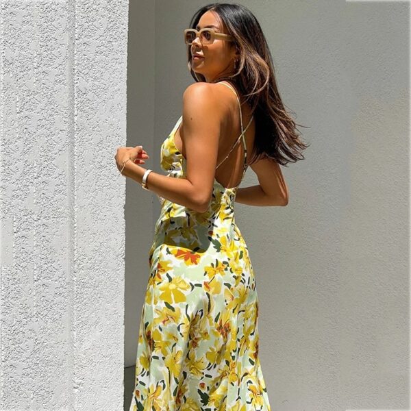 Sexy Backless Criss-cross Sleeveless Beach Midi Dress - Image 3