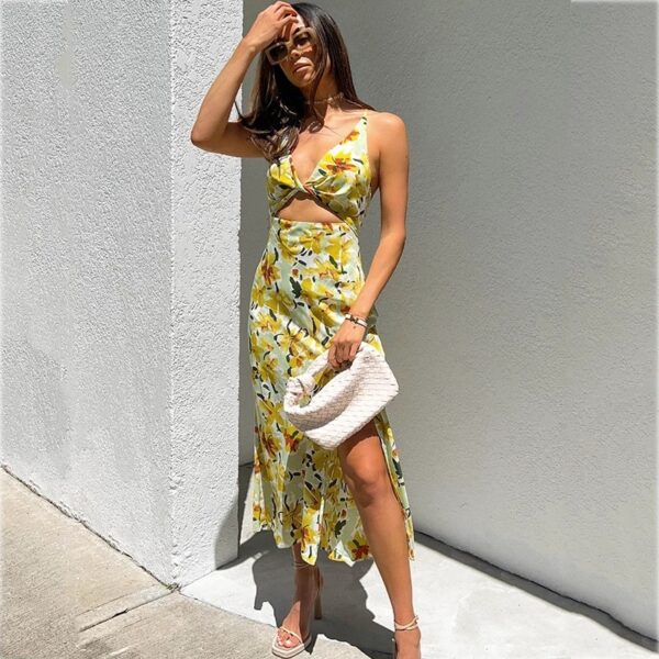 Sexy Backless Criss-cross Sleeveless Beach Midi Dress - Image 4