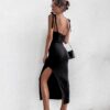 Sexy Bow Backless Birthday Party Clubwear Midi Dress - Image 3