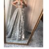 Sexy Luxury Bling Deep-V Sexy Tulle Backless Evening Dresses - Image 2