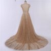 Sexy Luxury Bling Deep-V Sexy Tulle Backless Evening Dresses - Image 4