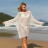 Hollow Tops Long Sleeve Suit Beachwear Cover Up - Image 2