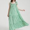 Knotted Sleeveless Ruffle Trim Big Swing Maxi Dress - Image 6