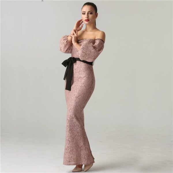 Off Shoulder Sexy Half Sleeves Fashion Evening Dresses - Image 5