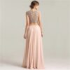Sexy Crop Top Crystal Pearls Two Piece Fashion Prom Dress - Image 3