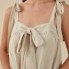 Solid Bow Tie Backless Strap Ruffle Trim Midi Dress - Image 7