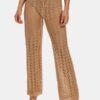 Solid Hollow Knit Drawstring Elastic Waist Holiday Pants - Image 11