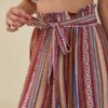 Tribal Pattern Elastic Waist Belt Wide Leg Bohemian Pants - Image 5