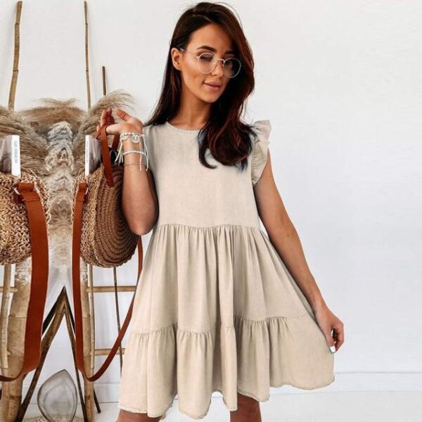 Causal Ruffles Sleeveless Party Mini Dress