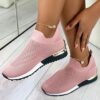 Slip on Wedge Shoes Round Toes Textured Soles - Image 2