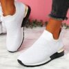 Slip on Wedge Shoes Round Toes Textured Soles - Image 3