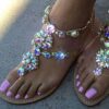 Floral Sandals Toe Loop Style Flat Sole - Image 5