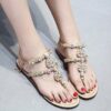 Floral Sandals Toe Loop Style Flat Sole
