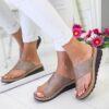 Slip-On Style Open-Toed Sandals Rubberized Soles