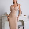 Flesh Straps Neck Sleeveless Semi Formal Dress - Image 4