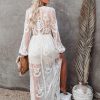 Maxi V-Neck Half Sleeves Lace Bohemian Long Dress - Image 2