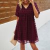 Mini Slim Chiffon Elegant V-Neck Dress - Image 3