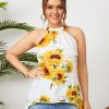 Plus Size Halter Button Keyhole Design Cami - Image 5