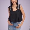 Diamond Chain Bowknot Strap U-neck Tank Top