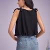 Diamond Chain Bowknot Strap U-neck Tank Top - Image 2