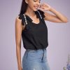 Diamond Chain Bowknot Strap U-neck Tank Top - Image 5
