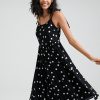 Dot Print Open Back Adjustable Tie Shoulder Strap Dress - Image 2