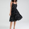 Dot Print Open Back Adjustable Tie Shoulder Strap Dress - Image 6