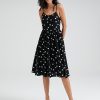 Dot Print Open Back Adjustable Tie Shoulder Strap Dress - Image 5
