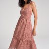Flower Jacquard Open Back Criss-cross Spaghetti Strap Dress - Image 6
