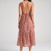 Flower Jacquard Open Back Criss-cross Spaghetti Strap Dress - Image 5
