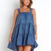 Sexy Straps Neck Layered Tunic Dress - Image 3