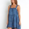 Sexy Straps Neck Layered Tunic Dress - Image 5