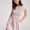 Shirred Criss-cross Open Back Tie Floral Print Pocket Dress - Image 7