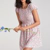 Shirred Criss-cross Open Back Tie Floral Print Pocket Dress - Image 4