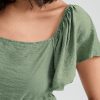 Solid Ruffle Sleeve Tie Front Wide Leg Two Pieces Suit - Image 3
