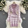 Fashion Elastic Slim Pencil Sweater  Dress - Image 2