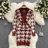Fashion Elastic Slim Pencil Sweater  Dress - Image 3