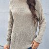 High Collar Long Sleeves Oversized Polyester Sweaters