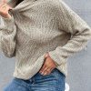 High Collar Long Sleeves Oversized Polyester Sweaters - Image 2