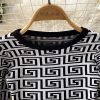 Print Knit Warm Sleeve O Neck Sweater Dress - Image 2