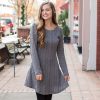 Elegant Long-Sleeved Round Neck Solid Color Knitted Dress - Image 5