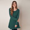 Elegant Long-Sleeved Round Neck Solid Color Knitted Dress - Image 7