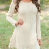 Elegant Long-Sleeved Round Neck Solid Color Knitted Dress - Image 8