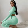 Solid Color Camisole And Long Sleeve Dress Two Piece Set - Image 3