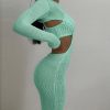 Solid Color Camisole And Long Sleeve Dress Two Piece Set - Image 4