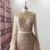 Long Sleeves Sequin Glitter Detachable Evening Night Party Dress - Image 2