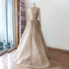 Long Sleeves Sequin Glitter Detachable Evening Night Party Dress - Image 4