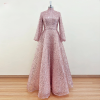 Elegant A-Line High Neck Long Sleeves Evening Party Dress - Image 5